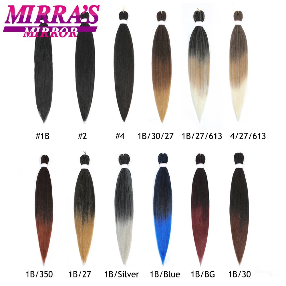 30inch Jumbo Braids Hair Extensions Braiding Hair Pre Stretched Ombre Synthetic Braid YAKI Texture 1/2/4/6/8 Pcs Mirra's Mirror