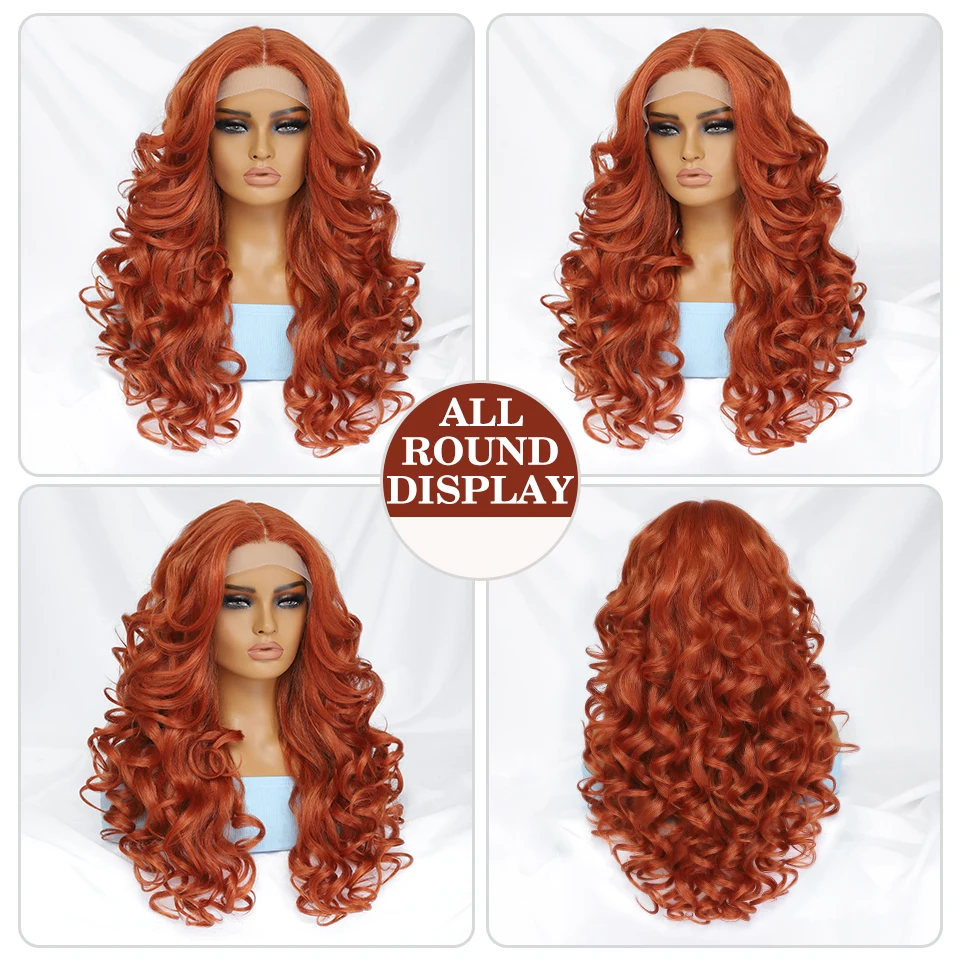 Black Brown Curly Wig Synthetic Lace Front Wigs For Women Blonde Orange Female Lace Wig 13X4.5X1 Cosplay Hair Daily Use Black Brown Curly Wig Synthetic Lace Front Wigs For Women Blonde Orange Female Lace Wig 13X4.5X1 Cosplay Hair Daily Use