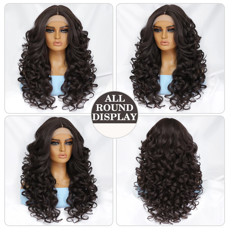 Black Brown Curly Wig Synthetic Lace Front Wigs For Women Blonde Orange Female Lace Wig 13X4.5X1 Cosplay Hair Daily Use Black Brown Curly Wig Synthetic Lace Front Wigs For Women Blonde Orange Female Lace Wig 13X4.5X1 Cosplay Hair Daily Use