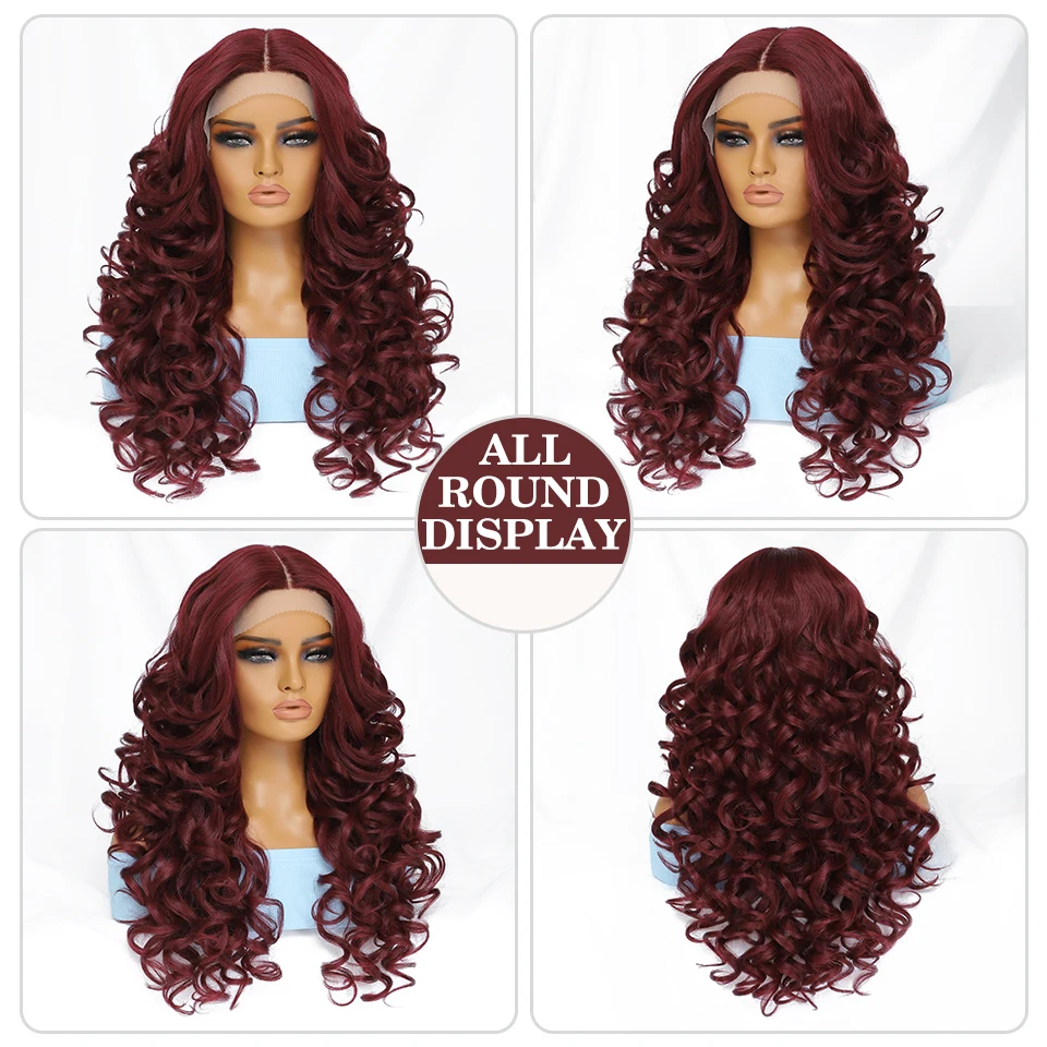 Black Brown Curly Wig Synthetic Lace Front Wigs For Women Blonde Orange Female Lace Wig 13X4.5X1 Cosplay Hair Daily Use Black Brown Curly Wig Synthetic Lace Front Wigs For Women Blonde Orange Female Lace Wig 13X4.5X1 Cosplay Hair Daily Use