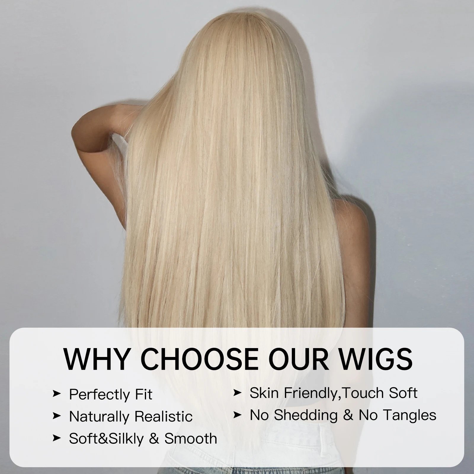 Light Blonde Golden Hair Long Silky Straight Synthetic Wig for Women Blonde Natural Hairs Wig Daily Lolita Heat Resistant Wigs