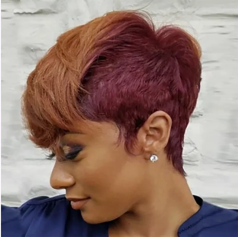 BeiSDWig Mixed Synthetic Wigs for Black/White Women Short Green Hair Wig Heat Reistant Hairstyles for Women Haircuts