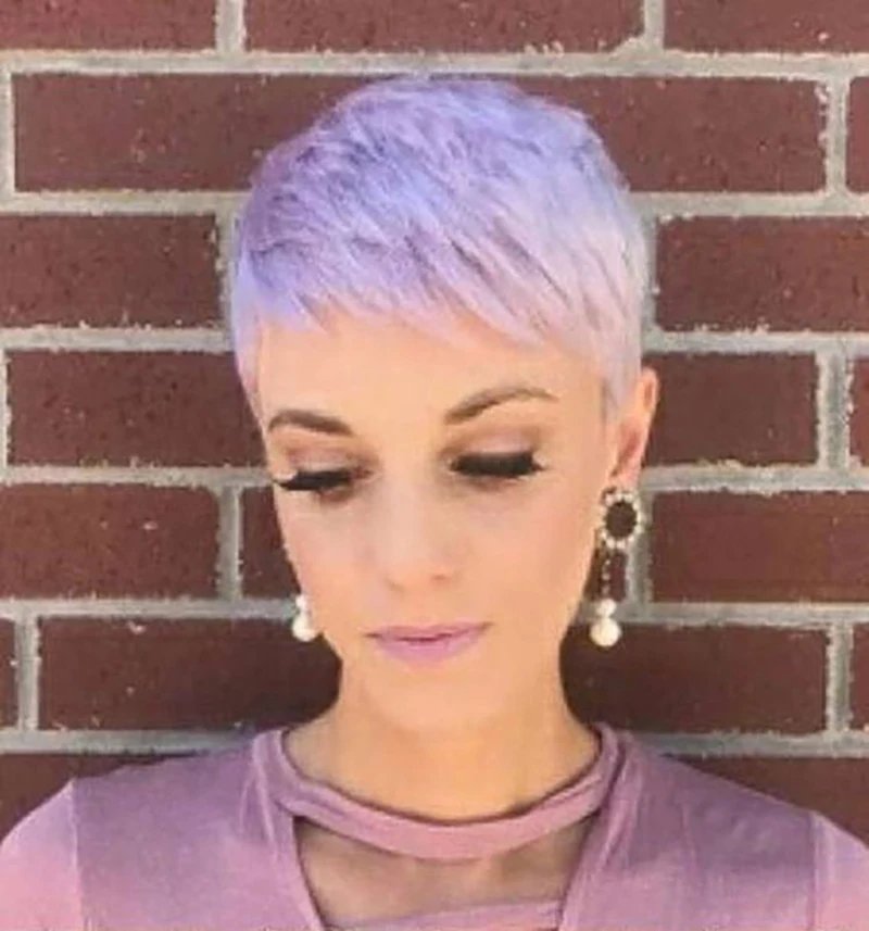 BeiSDWig Synthetic Short Pixie Cut Wigs for Black/White Women Natural Pink Hair Wig Short Pixie Cut Hairstyles for Women