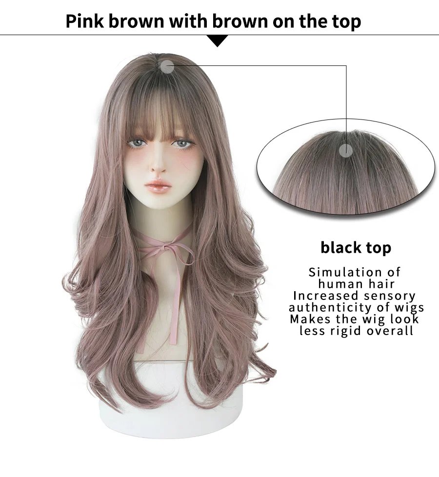 7JHH WIGS Long Wavy Curly Black Blonde Hair Highlights Synthetic Blend Wigs With Fluffy Bangs For Women's Daily Wear Four Season 7JHH WIGS Long Wavy Curly Black Blonde Hair Highlights Synthetic Blend Wigs With Fluffy Bangs For Women's Daily Wear Four Season
