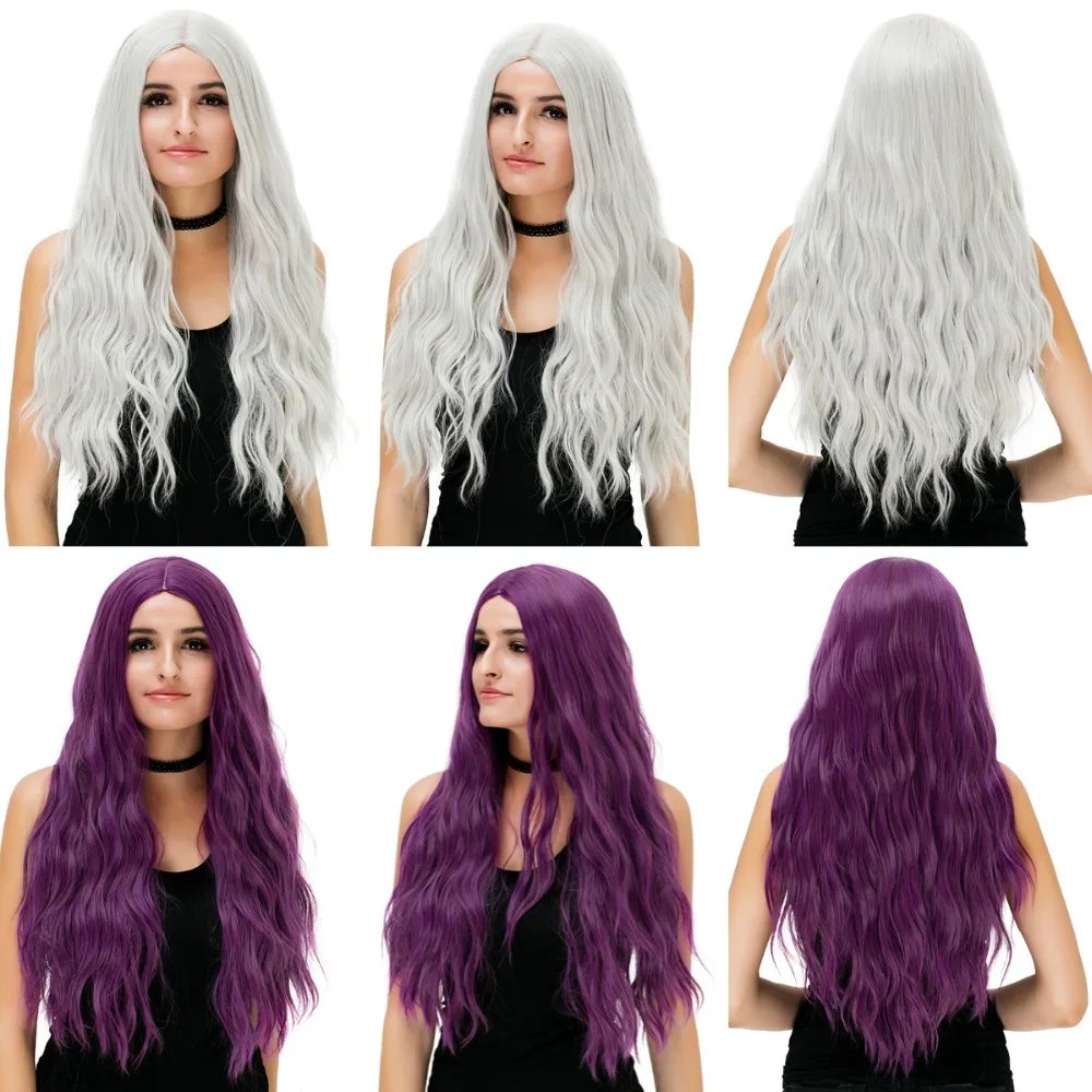 MSIWIGS 70CM Long Pink Wavy Wigs Cosplay Lolita Synthetic Women' s Blonde Wig 29 Colors Heat Resistant Hair MSIWIGS 70CM Long Pink Wavy Wigs Cosplay Lolita Synthetic Women' s Blonde Wig 29 Colors Heat Resistant Hair