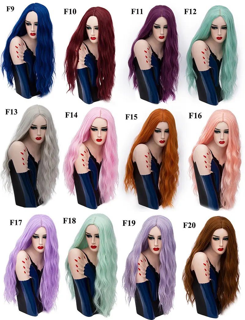 MSIWIGS 70CM Long Pink Wavy Wigs Cosplay Lolita Synthetic Women' s Blonde Wig 29 Colors Heat Resistant Hair MSIWIGS 70CM Long Pink Wavy Wigs Cosplay Lolita Synthetic Women' s Blonde Wig 29 Colors Heat Resistant Hair