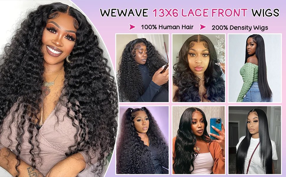 High Density Black Curly 13x6 40 Inch Hd Transparent Lace Frontal Wig Deep Water Wave Human Hair Brazilian Wigs Choice For Women
