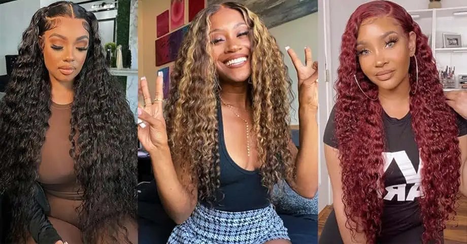 High Density Black Curly 13x6 40 Inch Hd Transparent Lace Frontal Wig Deep Water Wave Human Hair Brazilian Wigs Choice For Women