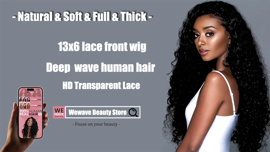 High Density Black Curly 13x6 40 Inch Hd Transparent Lace Frontal Wig Deep Water Wave Human Hair Brazilian Wigs Choice For Women