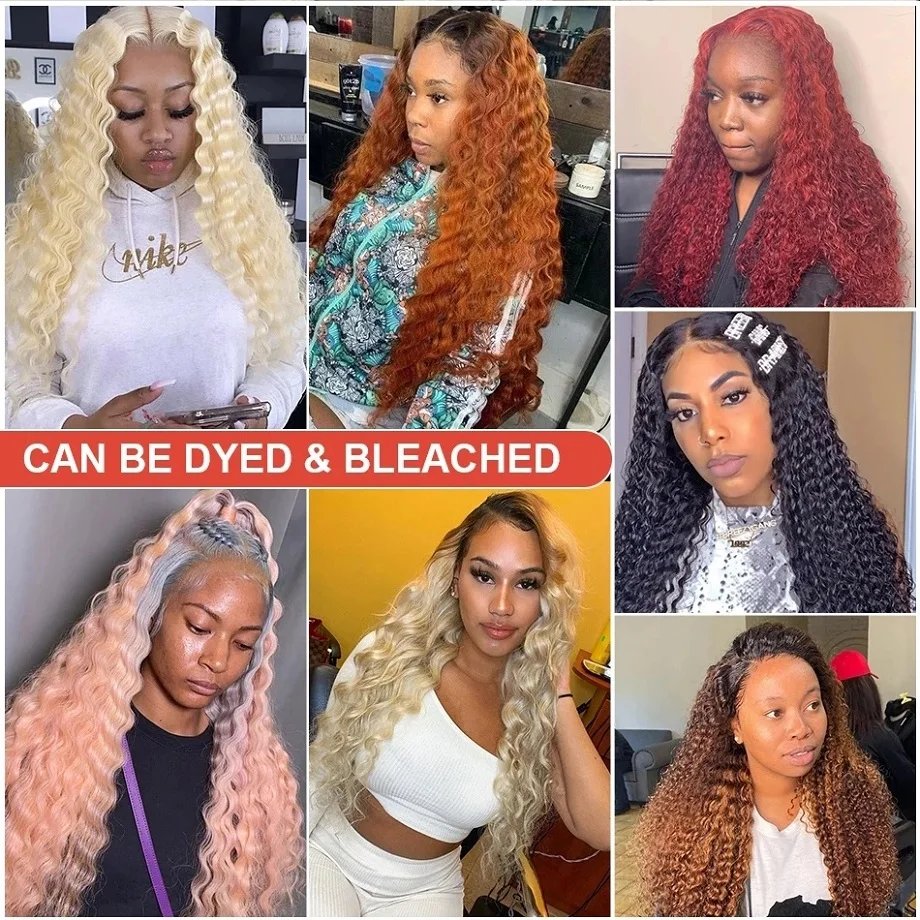 200 Density Frontal Lace Wigs Human Hair Curly Wigs For women Deep Wave 13x6 Hd Lace Frontal Wig 13x4 Water Wave Lace Front Wig