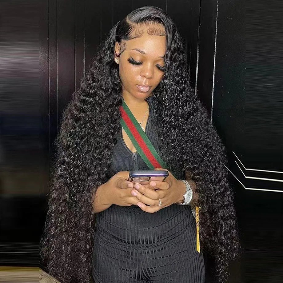 200 Density Frontal Lace Wigs Human Hair Curly Wigs For women Deep Wave 13x6 Hd Lace Frontal Wig 13x4 Water Wave Lace Front Wig