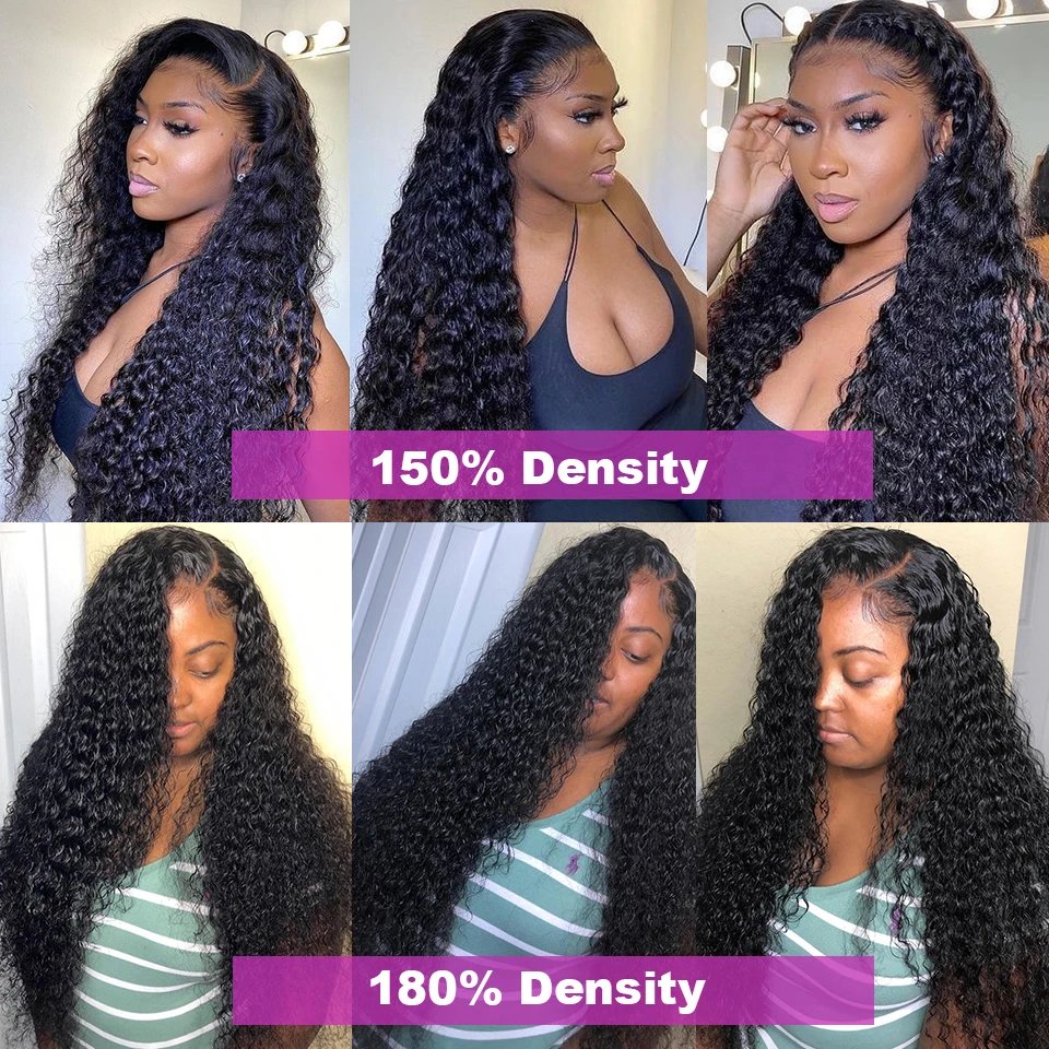 40 Inch Deep Wave Frontal Wig Transparent 360 13x4 13x6 HD Lace Frontal Human Hair Wig Curly Human Hair Lace Front Wig For Women