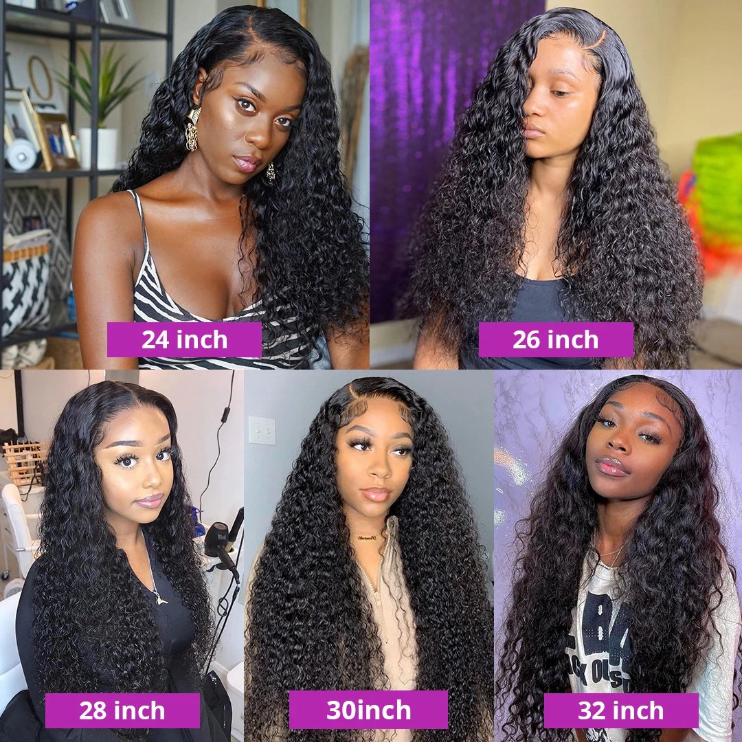 40 Inch Deep Wave Frontal Wig Transparent 360 13x4 13x6 HD Lace Frontal Human Hair Wig Curly Human Hair Lace Front Wig For Women