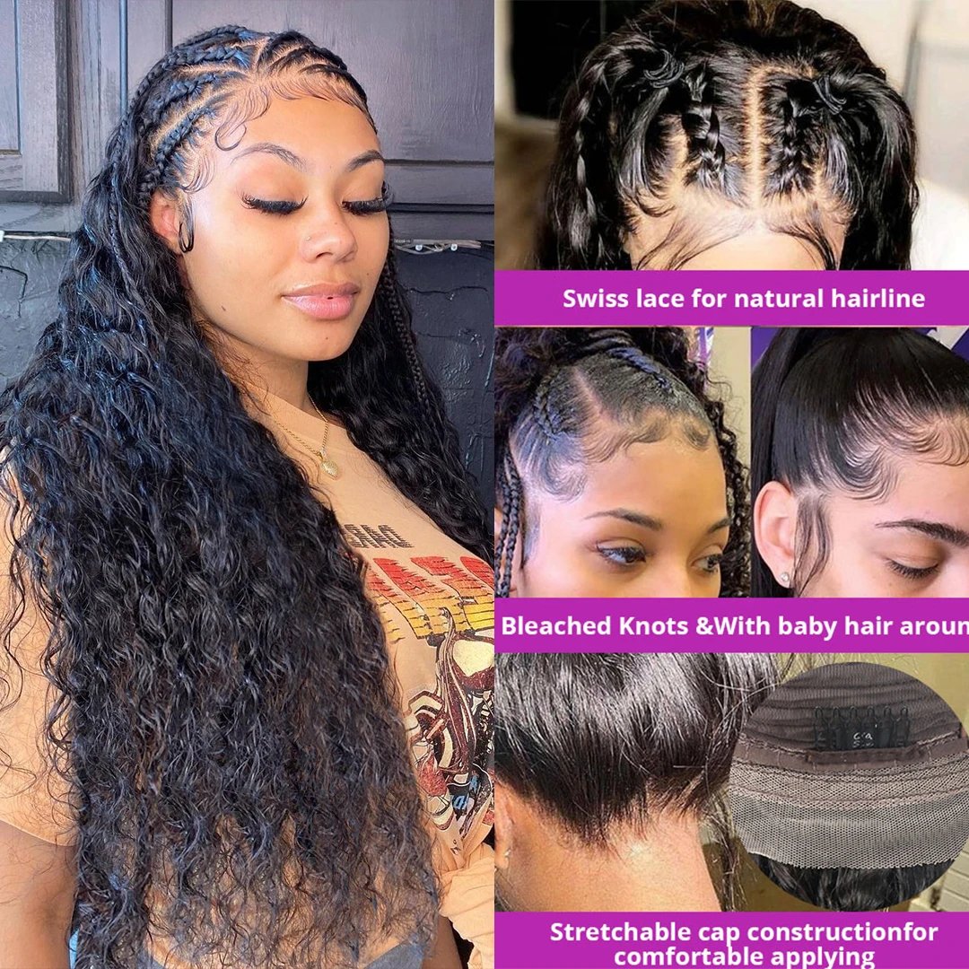 40 Inch Deep Wave Frontal Wig Transparent 360 13x4 13x6 HD Lace Frontal Human Hair Wig Curly Human Hair Lace Front Wig For Women