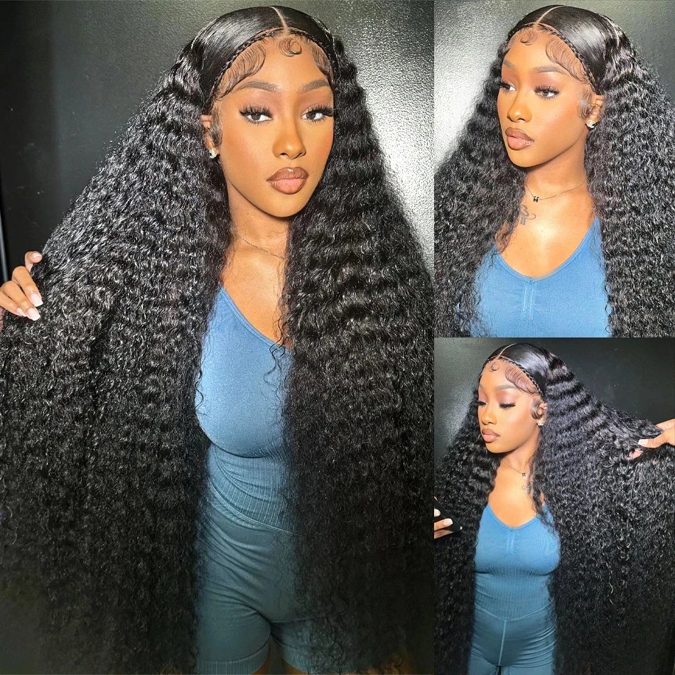 250 Density 13X6 Hd Lace Frontal Wig 30 40 Inch 13x4 Curly Lace Front Human Hair Wig Hd Lace Wig Water Deep Wave Frontal Wigs