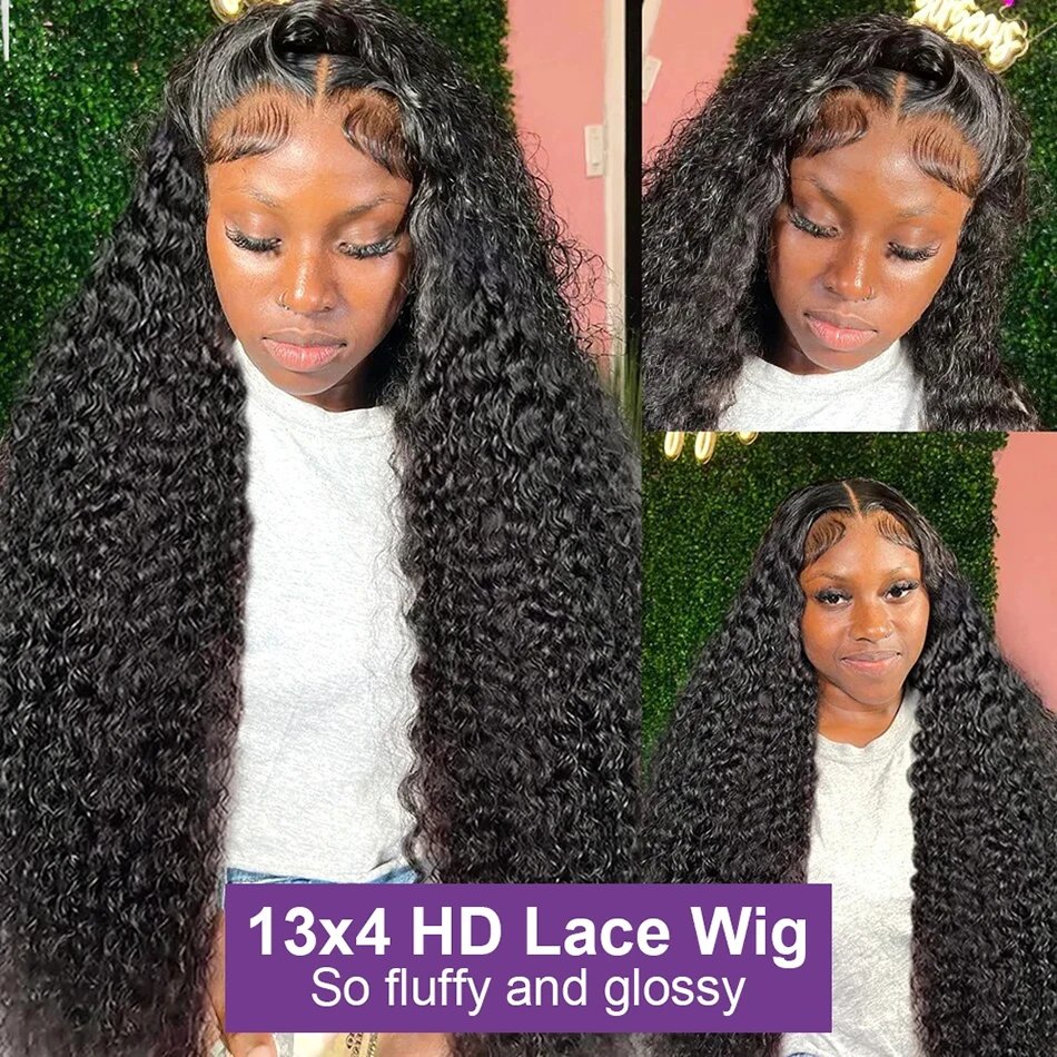 250 Density 13X6 Hd Lace Frontal Wig 30 40 Inch 13x4 Curly Lace Front Human Hair Wig Hd Lace Wig Water Deep Wave Frontal Wigs