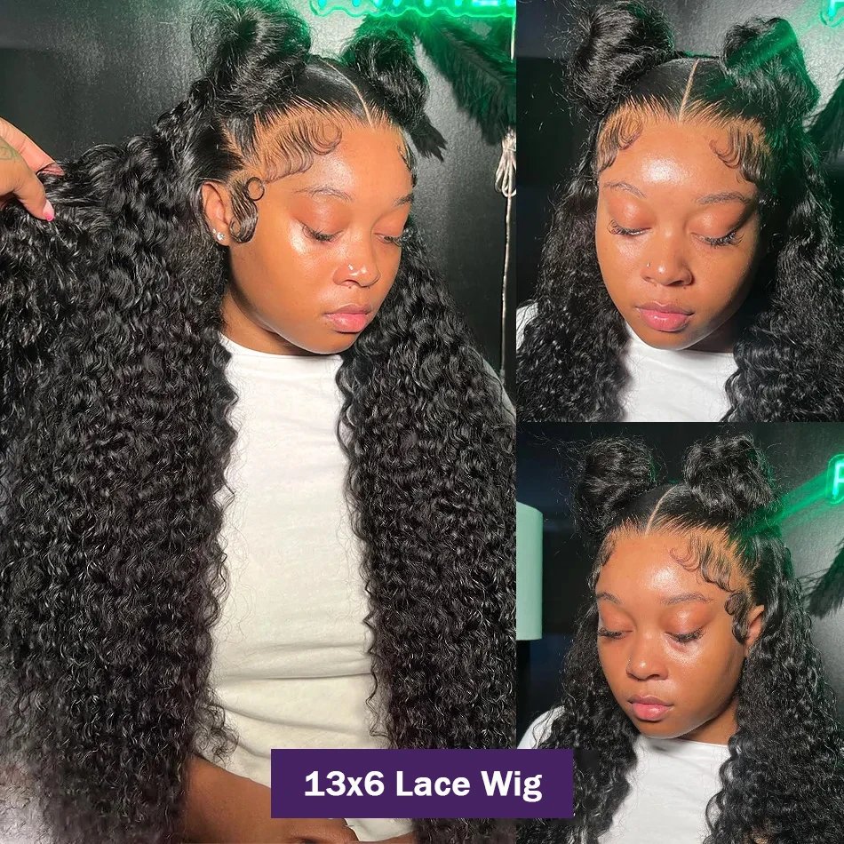 250 Density 13X6 Hd Lace Frontal Wig 30 40 Inch 13x4 Curly Lace Front Human Hair Wig Hd Lace Wig Water Deep Wave Frontal Wigs