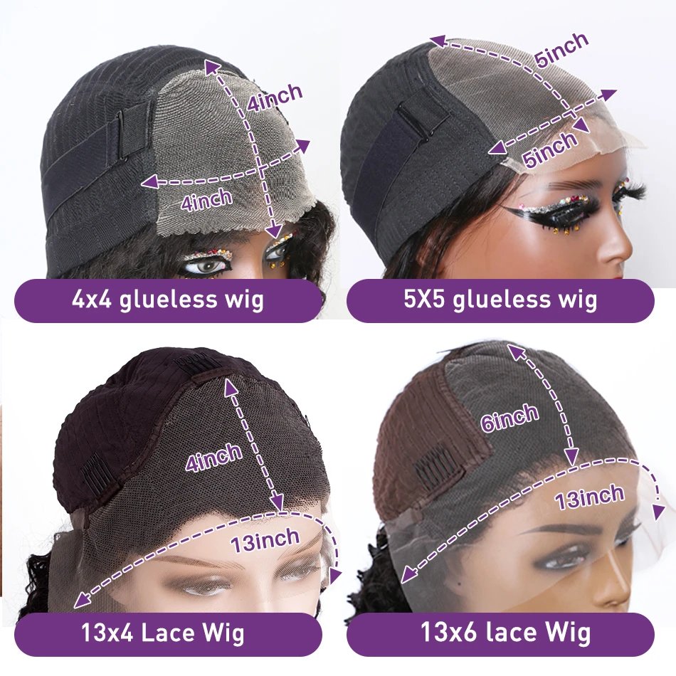 Wigirl 250% Deep Wave Frontal Wig 13x6 HD Lace Front Wig human hair Brazilian Loose Curly Water Wave 5x5 Closure Wigs For Women