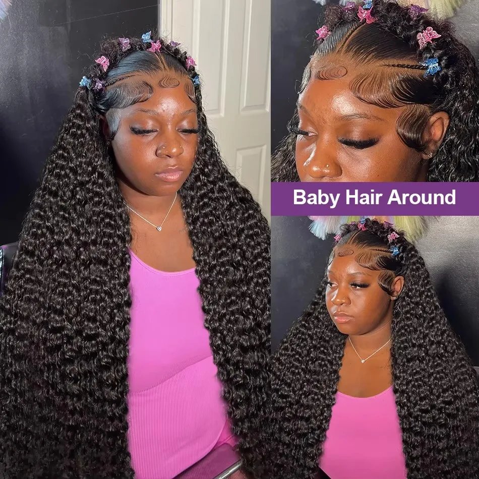 Wigirl 250% Deep Wave Frontal Wig 13x6 HD Lace Front Wig human hair Brazilian Loose Curly Water Wave 5x5 Closure Wigs For Women