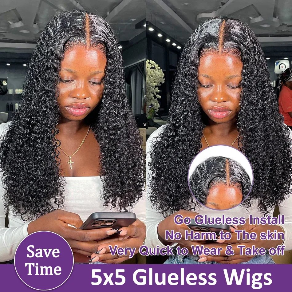 Wigirl 250% Deep Wave Frontal Wig 13x6 HD Lace Front Wig human hair Brazilian Loose Curly Water Wave 5x5 Closure Wigs For Women