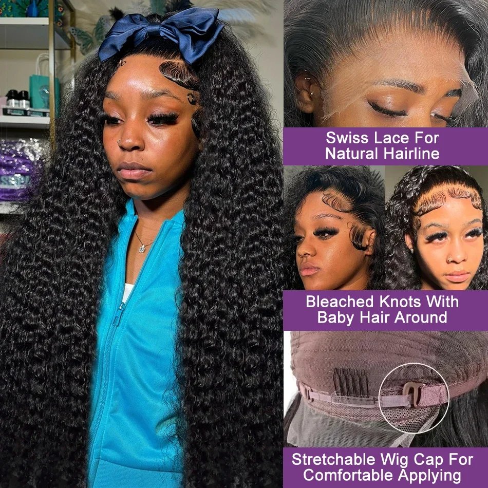 Wigirl 250% Deep Wave Frontal Wig 13x6 HD Lace Front Wig human hair Brazilian Loose Curly Water Wave 5x5 Closure Wigs For Women