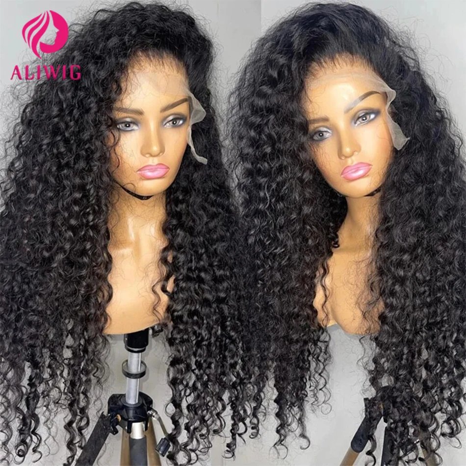 Jerry Curly Lace Front Wig 100% Kinky Curly Human Hair Wigs 13x4 13x6 Brazilian HD Transparent Lace Frontal Wig Female Woman Wig