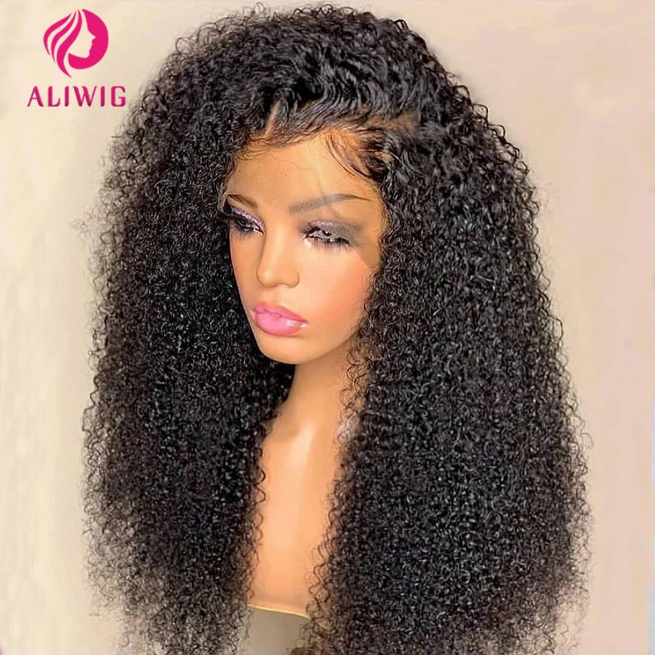Jerry Curly Lace Front Wig 100% Kinky Curly Human Hair Wigs 13x4 13x6 Brazilian HD Transparent Lace Frontal Wig Female Woman Wig