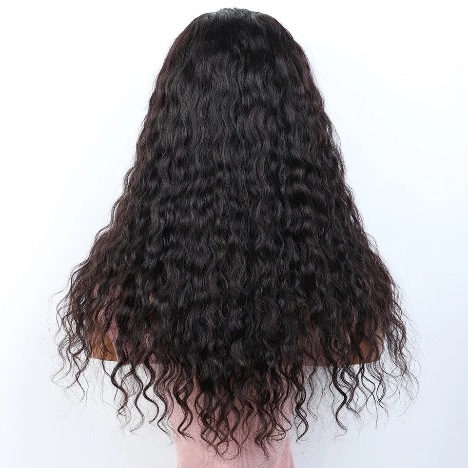 Cheap U Part Human Hair Wigs Jerry Curly Brazilian Hair Wigs Natural Black Deep Wave Glueless V Part Wigs 180% Density Wholesale