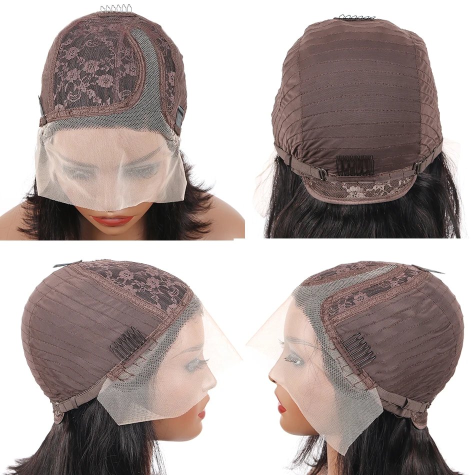 Pixie Cut Wig Transparent Lace Human Hair Wigs For Women Straight Short Bob Wig T Part Lace Wig Prepluck Brazilia Human Hair