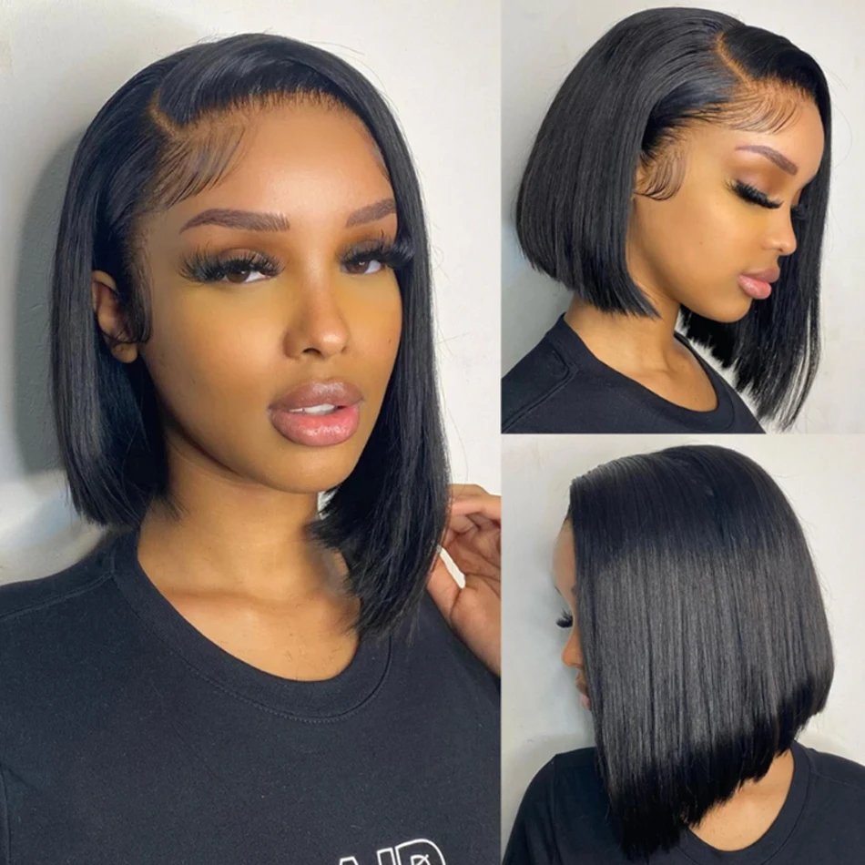 Brazilian 13*4 Lace Front Wig Short Human Hair Wigs Remy Hair 4*4 Lace Short Bob Straight Wig Wigs for Women Swiss Lace QT Hair
