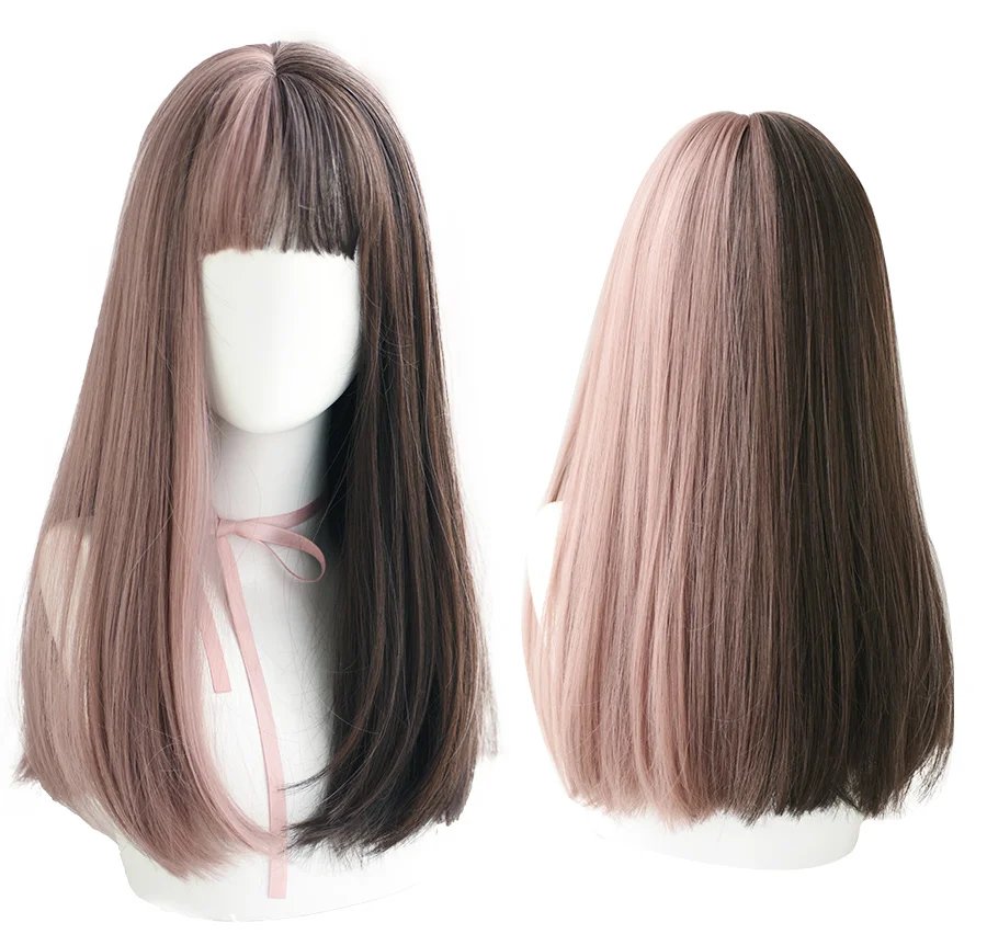 7JHHWIGS Long Straight Synthetic Light Brown Wigs With Bang For Women Heat-Resistant Daily Use Hair Hot Sell Wholesale Wigs 7JHHWIGS Long Straight Synthetic Light Brown Wigs With Bang For Women Heat-Resistant Daily Use Hair Hot Sell Wholesale Wigs