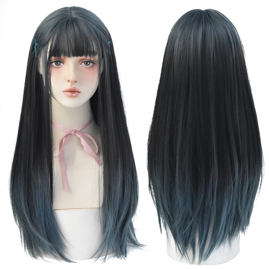 7JHHWIGS Long Straight Synthetic Light Brown Wigs With Bang For Women Heat-Resistant Daily Use Hair Hot Sell Wholesale Wigs 7JHHWIGS Long Straight Synthetic Light Brown Wigs With Bang For Women Heat-Resistant Daily Use Hair Hot Sell Wholesale Wigs