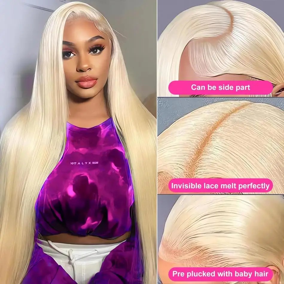 Blonde Wig Straight 613 Hd Lace Frontal Wig 13X6 13X4 Transparent Brazilian Straight Lace Front Wigs 30 Inch 100% Human Hair