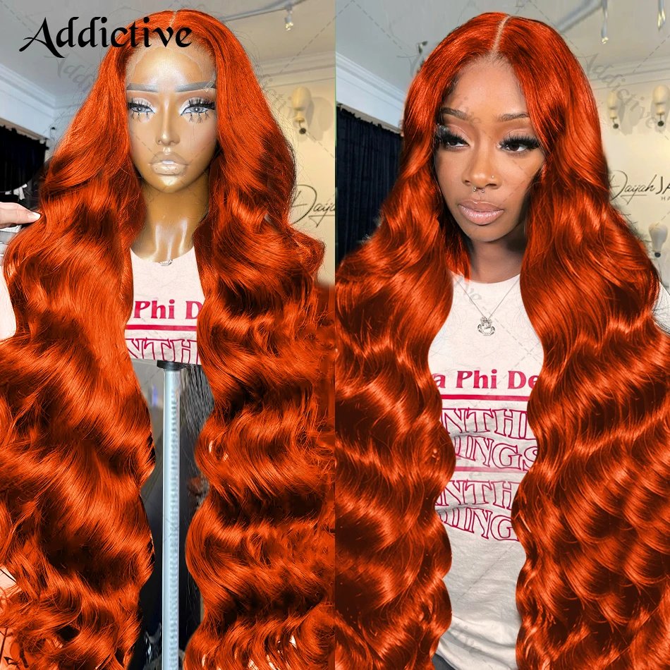 30 38 Inch Body Wave Ginger Orange 13x6 HD Lace Front Wigs 250 Density Colored Preplucked Wig 13x4 Lace Frontal Wigs For Women 30 38 Inch Body Wave Ginger Orange 13x6 HD Lace Front Wigs 250 Density Colored Preplucked Wig 13x4 Lace Frontal Wigs For Women
