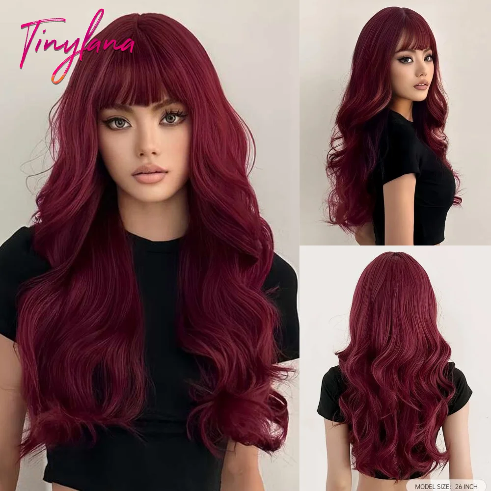 Orange Copper Ginger Long Wavy Synthetic Wigs Red Yellow Wig with Bangs for Women Natural Cosplay Body Wave Heat Resistant Hair Orange Copper Ginger Long Wavy Synthetic Wigs Red Yellow Wig with Bangs for Women Natural Cosplay Body Wave Heat Resistant Hair