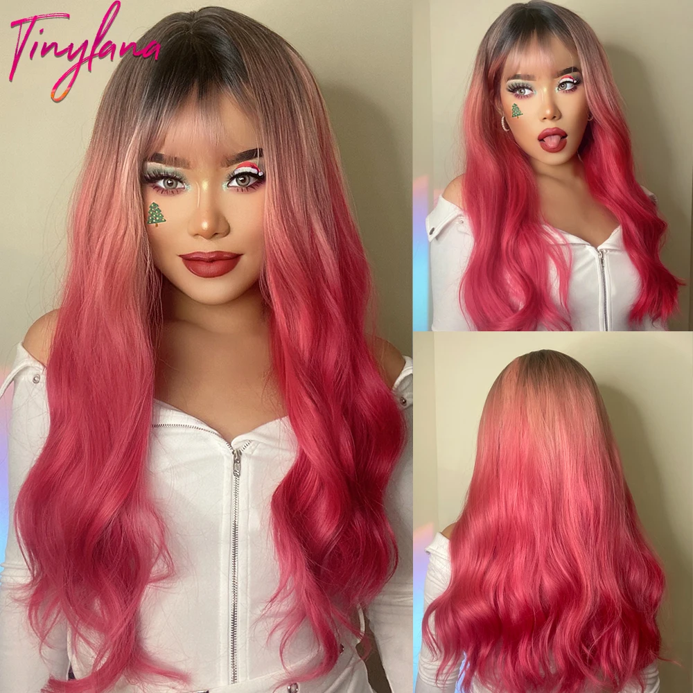 Orange Copper Ginger Long Wavy Synthetic Wigs Red Yellow Wig with Bangs for Women Natural Cosplay Body Wave Heat Resistant Hair Orange Copper Ginger Long Wavy Synthetic Wigs Red Yellow Wig with Bangs for Women Natural Cosplay Body Wave Heat Resistant Hair