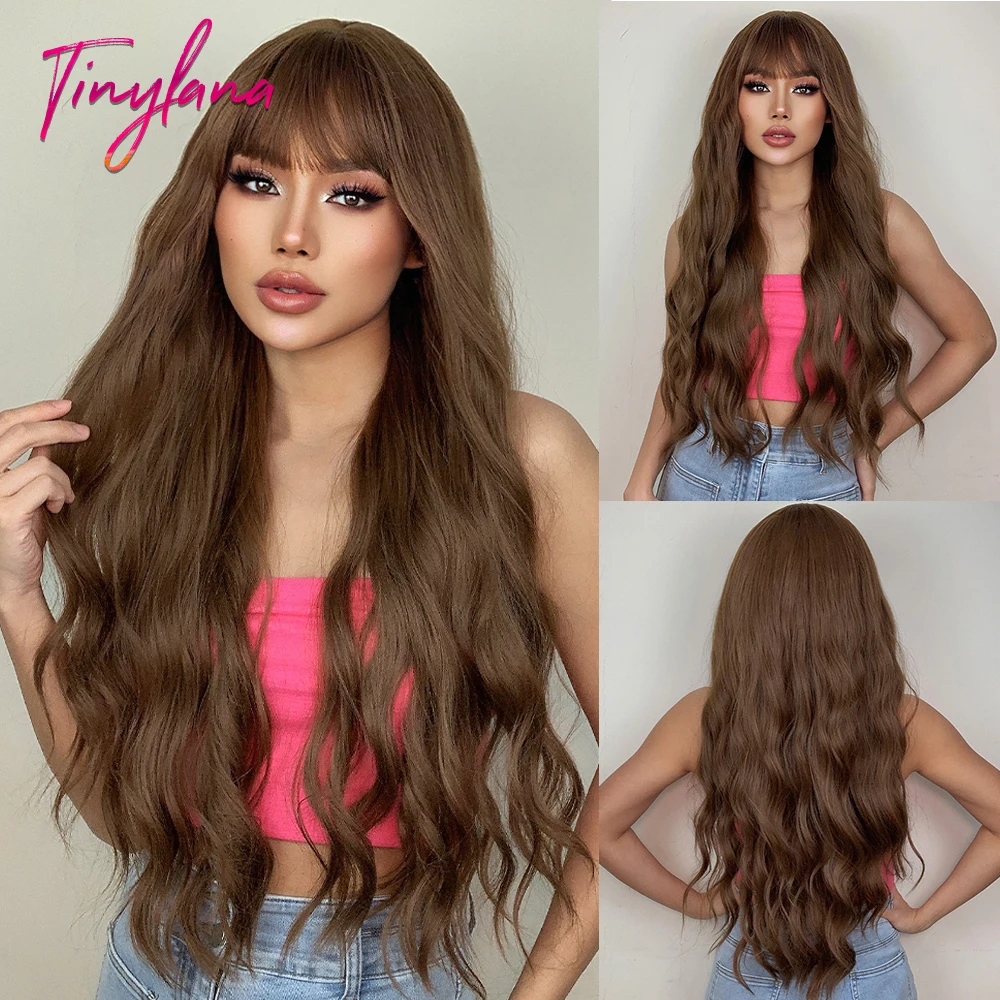Orange Copper Ginger Long Wavy Synthetic Wigs Red Yellow Wig with Bangs for Women Natural Cosplay Body Wave Heat Resistant Hair Orange Copper Ginger Long Wavy Synthetic Wigs Red Yellow Wig with Bangs for Women Natural Cosplay Body Wave Heat Resistant Hair