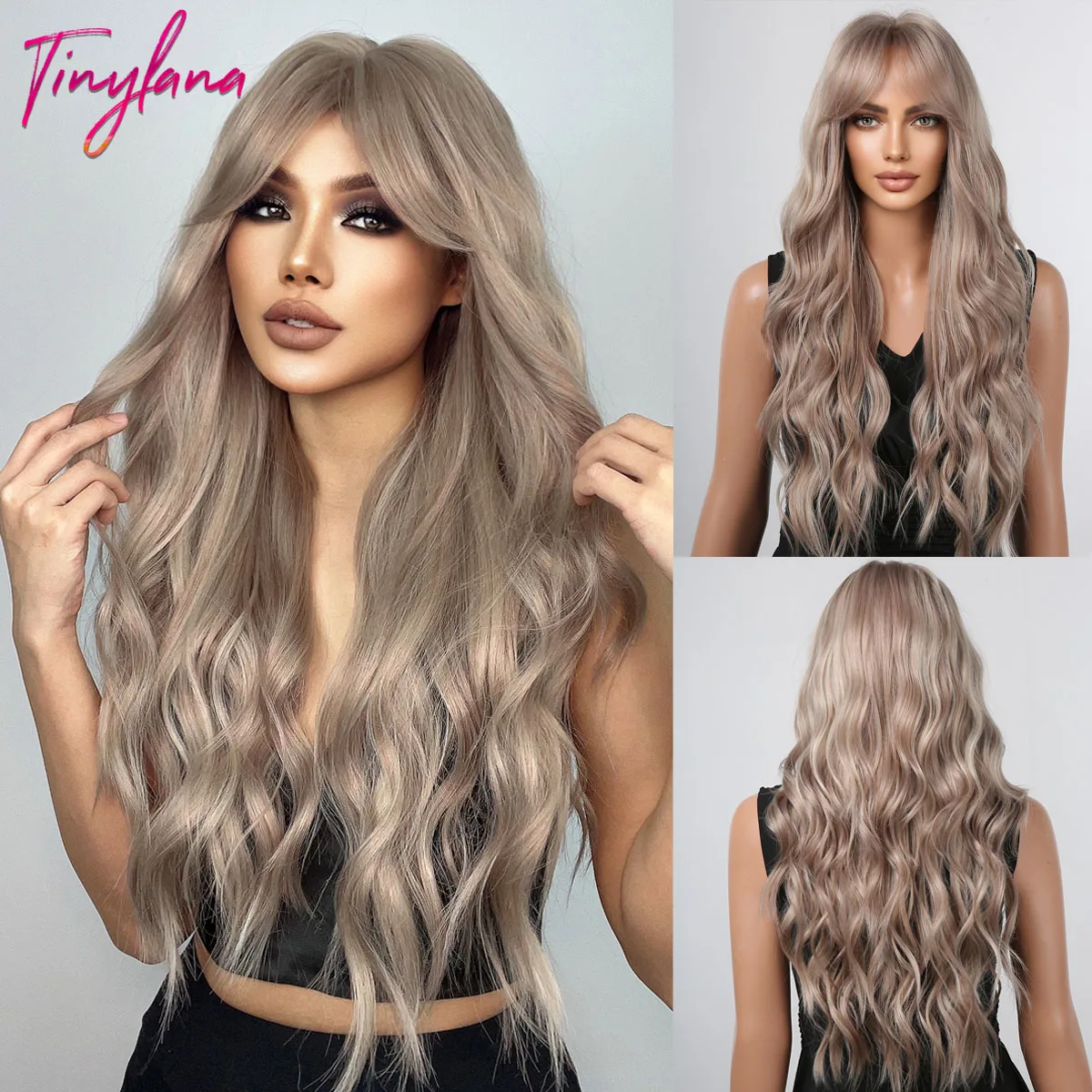 Orange Copper Ginger Long Wavy Synthetic Wigs Red Yellow Wig with Bangs for Women Natural Cosplay Body Wave Heat Resistant Hair Orange Copper Ginger Long Wavy Synthetic Wigs Red Yellow Wig with Bangs for Women Natural Cosplay Body Wave Heat Resistant Hair