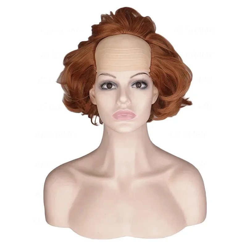 Curly Bald Wig for Old Men Ginger Brown Pennywise It Halloween Cosplay Wigs Fluffy Costume Anime Wig Male