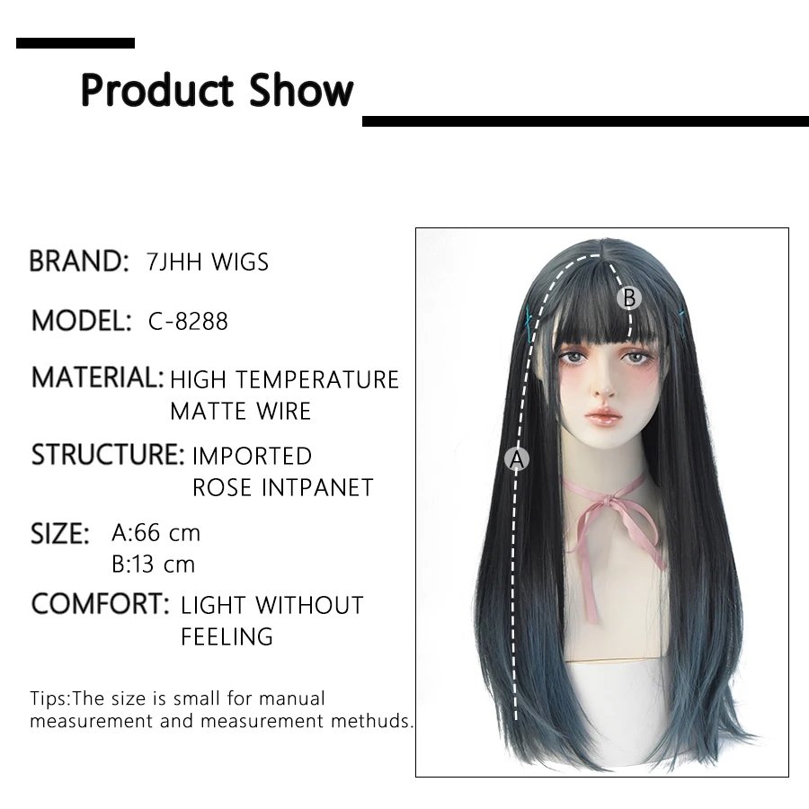 7JHHWIGS Long Straight Synthetic Light Brown Wigs With Bang For Women Heat-Resistant Daily Use Hair Hot Sell Wholesale Wigs