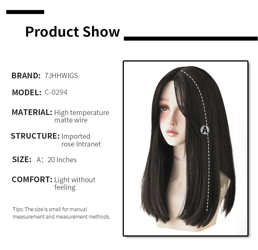 7JHHWIGS Long Straight Synthetic Light Brown Wigs With Bang For Women Heat-Resistant Daily Use Hair Hot Sell Wholesale Wigs