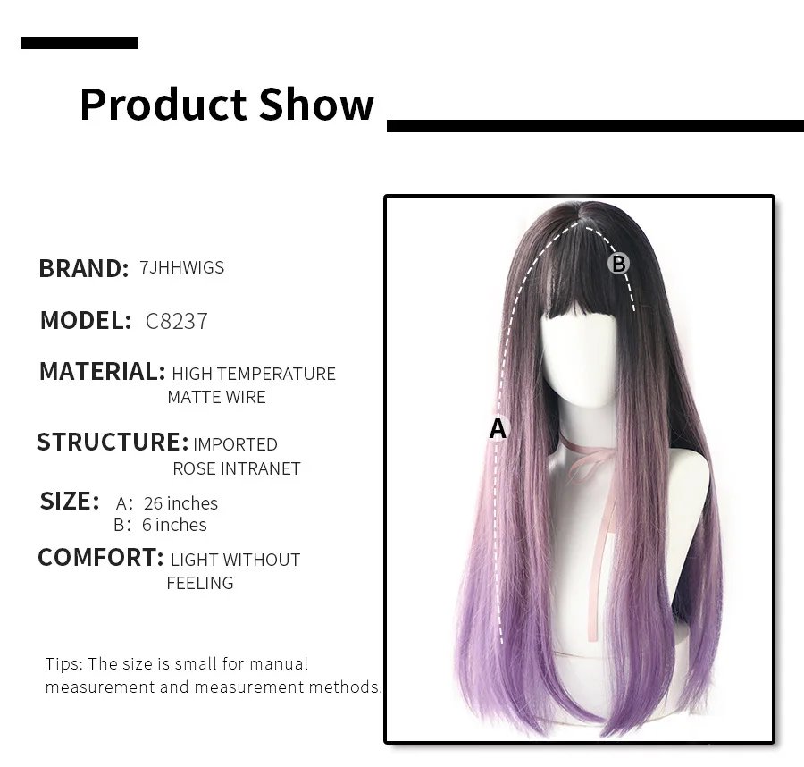 7JHHWIGS Long Straight Synthetic Light Brown Wigs With Bang For Women Heat-Resistant Daily Use Hair Hot Sell Wholesale Wigs