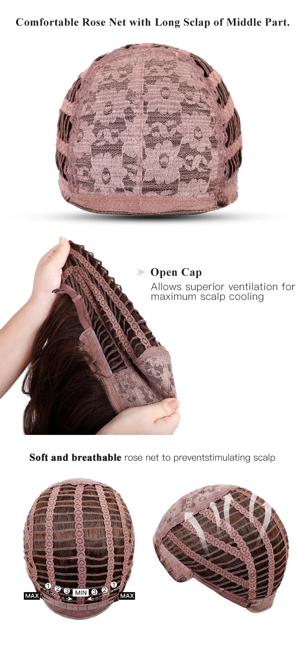 ESIN Synthetic Dark Brown Wig Long Wave Wigs for Women Hair Wig With Bangs Heat Resistant Party Daily Natural Use