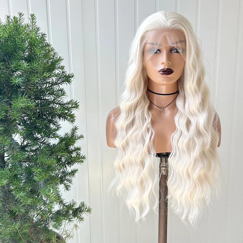 AIMEYA Synthetic Lace Front Wigs for Women Natural Hairline Synthetic Hair Lace Wig Long Brown Wig Pre Plucked Cosplay Wavy Wigs