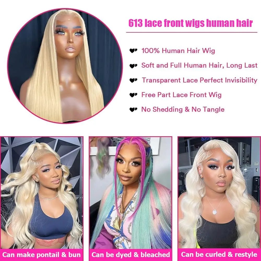 Straight 13×4 Lace Front Wig 613 Blonde Hd Lace Front Wig 13×6 Lace Frontal Wigs for Women Glueless Wig Human Hair Ready to Wear Straight 13x4 Lace Front Wig 613 Blonde Hd Lace Front Wig 13x6 Lace Frontal Wigs for Women Glueless Wig Human Hair Ready to Wear