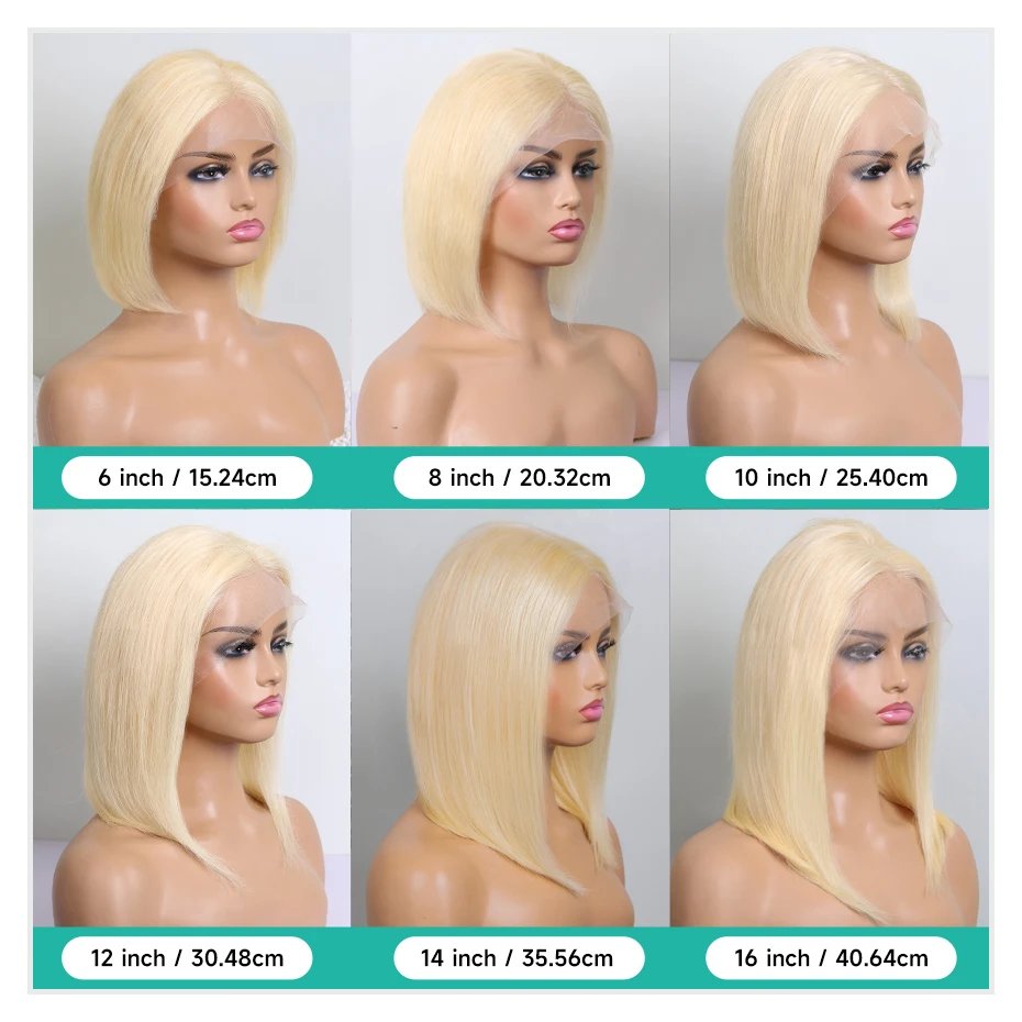 5x5 13x4 13x6 613 Blonde Bob Hair Wig Human Hair Lace Frontal Wig Brazilian Straight Bob Wig Lace Front Human Hair Wig for Women