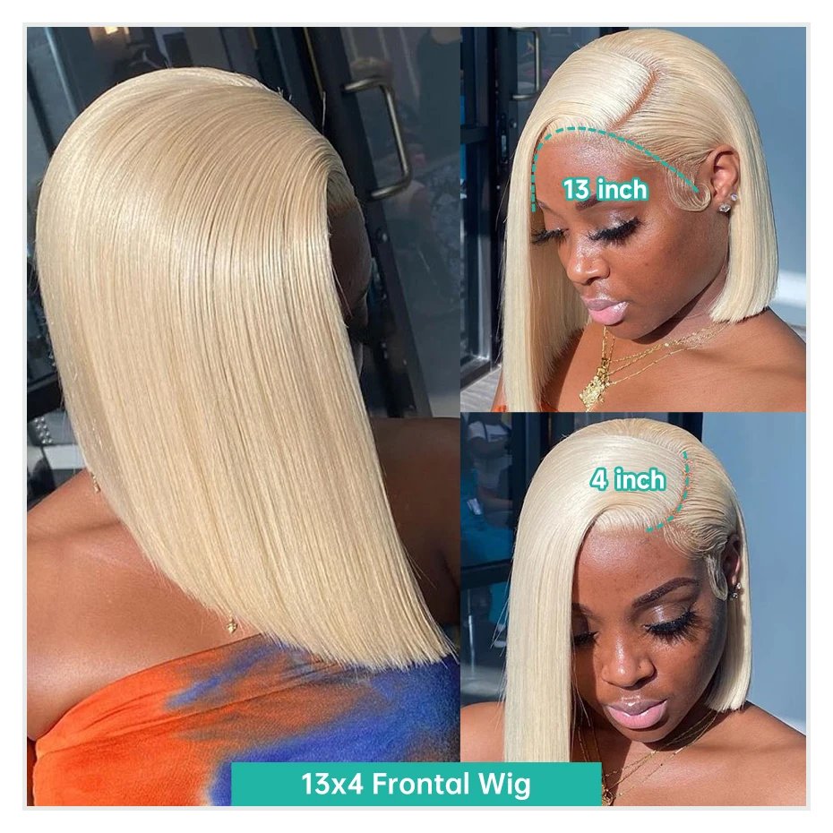 5x5 13x4 13x6 613 Blonde Bob Hair Wig Human Hair Lace Frontal Wig Brazilian Straight Bob Wig Lace Front Human Hair Wig for Women