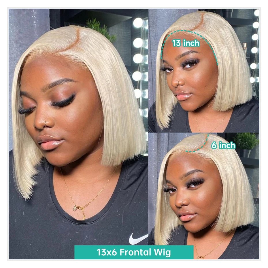 5x5 13x4 13x6 613 Blonde Bob Hair Wig Human Hair Lace Frontal Wig Brazilian Straight Bob Wig Lace Front Human Hair Wig for Women
