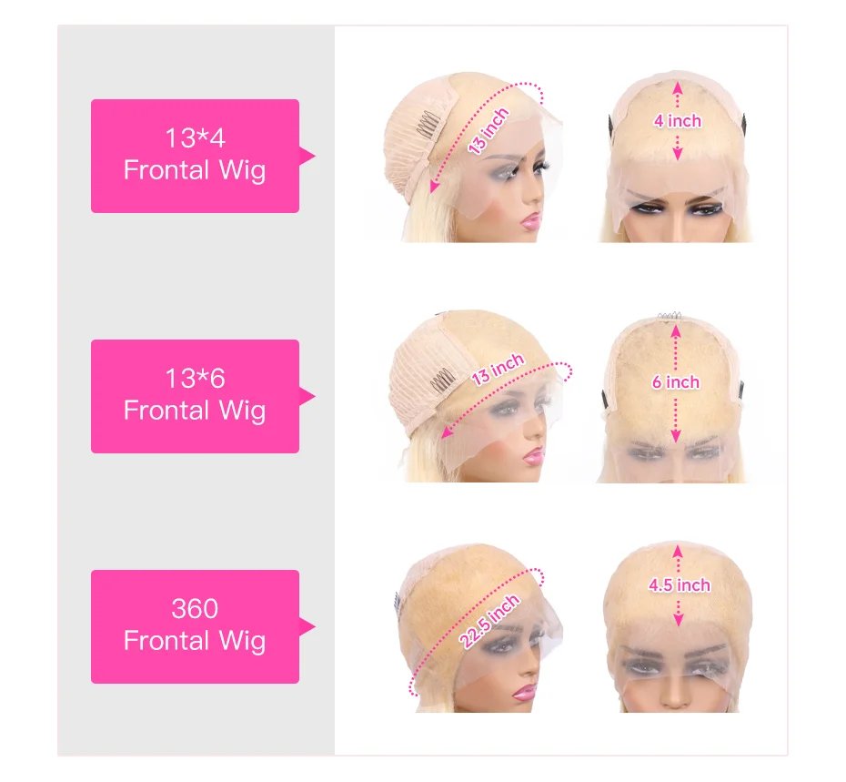Hd Transparent 613 Blonde 13x4 13x6 360 Lace Front Human Hair Wig Pre Plucked Bone Straight Lace Frontal Wig 180 210 250 Density