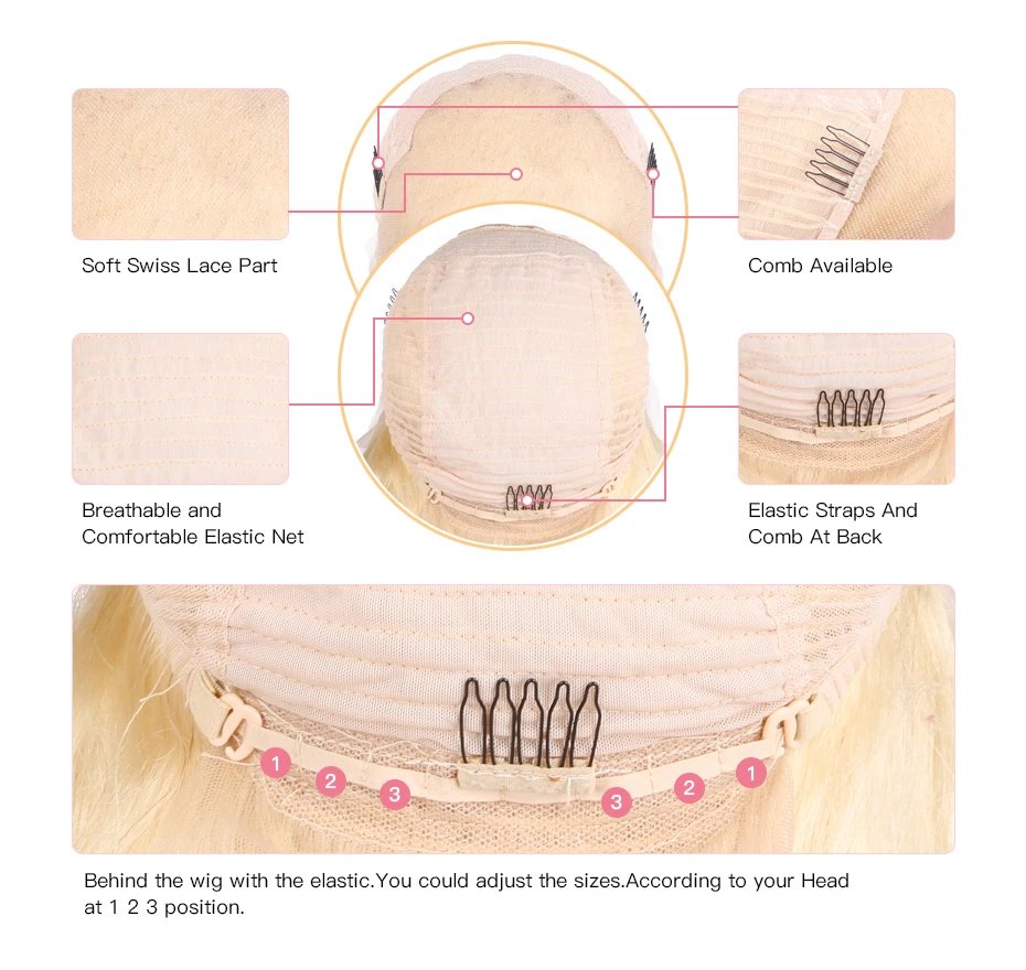 Hd Transparent 613 Blonde 13x4 13x6 360 Lace Front Human Hair Wig Pre Plucked Bone Straight Lace Frontal Wig 180 210 250 Density